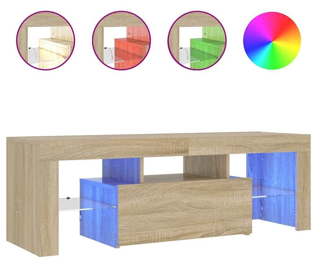 vidaXL TV skříňka s LED osvětlením Dub Sonoma 120x35x40 cm Obrázek produktu 