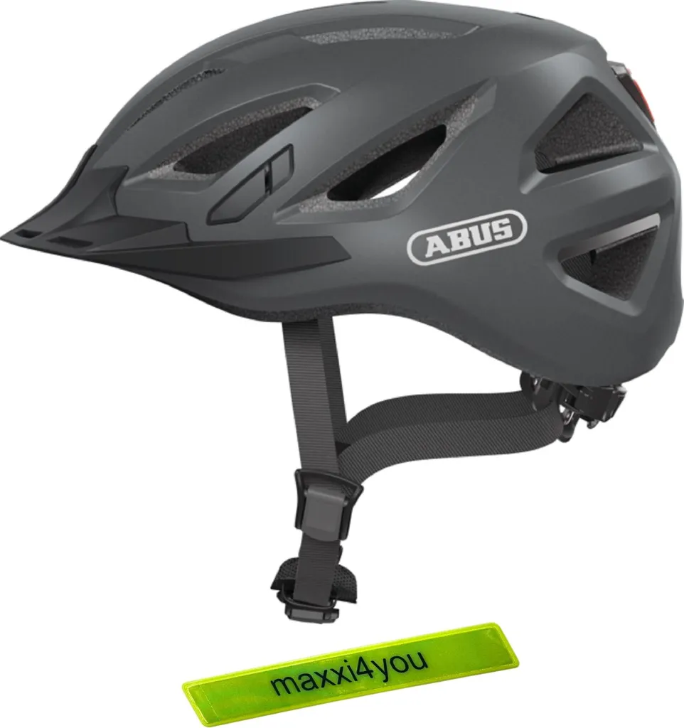 Casque vélotaf Abus Urban-I 3.0 Titan L gris bande réfléchissante