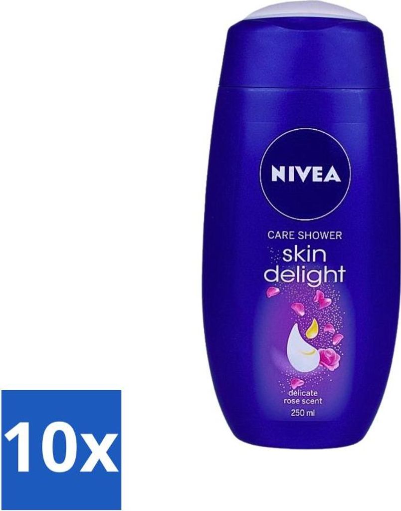 Nivea - Duschgel - Skin Delight Zarte Rose - 250 ml - Vorteilspack - 10 Stücke