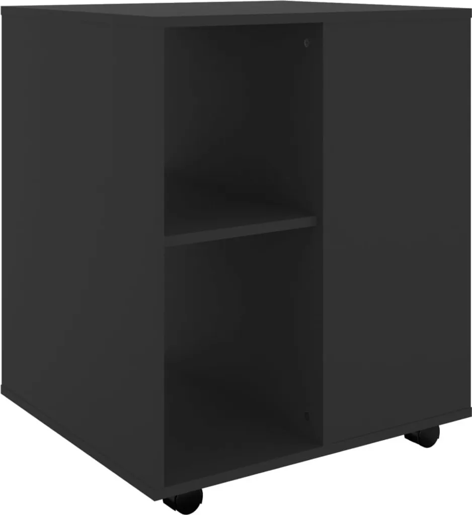Meuble de Rangement Mobile Noir 60cm pour Bureau et Dossiers A4