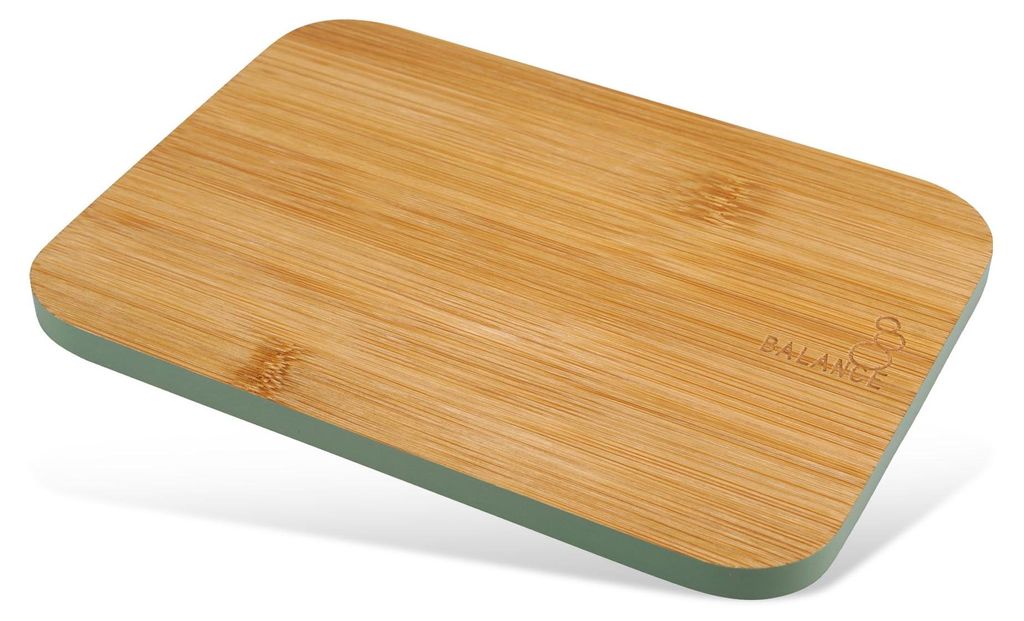 Balance Schneidebrett aus Bambus – Kleines Küchenbrett aus Holz für Fleisch, Fisch und Gemüse – Modernes Schneidebrett mit farbigem Rand –...
