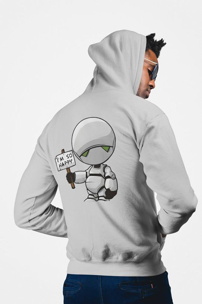 D&B Uni Hoodie ZIPMO00105 Happy HellGrau-Größe M