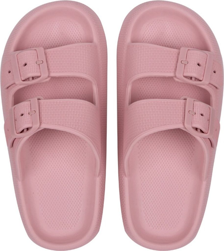 ASKSA Uni Hausschuhe Super Weich Sandalen mit Schnalle Dicken EVA Schlappen Rutschfeste Badelatschen, Rosa, Groesse: 42-43