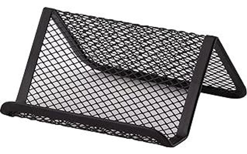 Visitenkartenhalter aus Metallgeflecht | Metall Mesh | Namenskartenhalter für Büro | Visitenkarten-Display| Schwarz