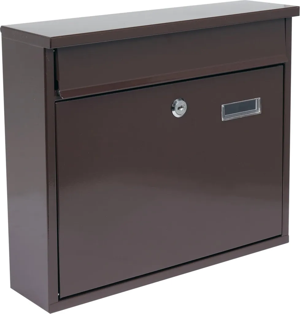 Boîte aux lettres murale brune format standard pour maison et villa