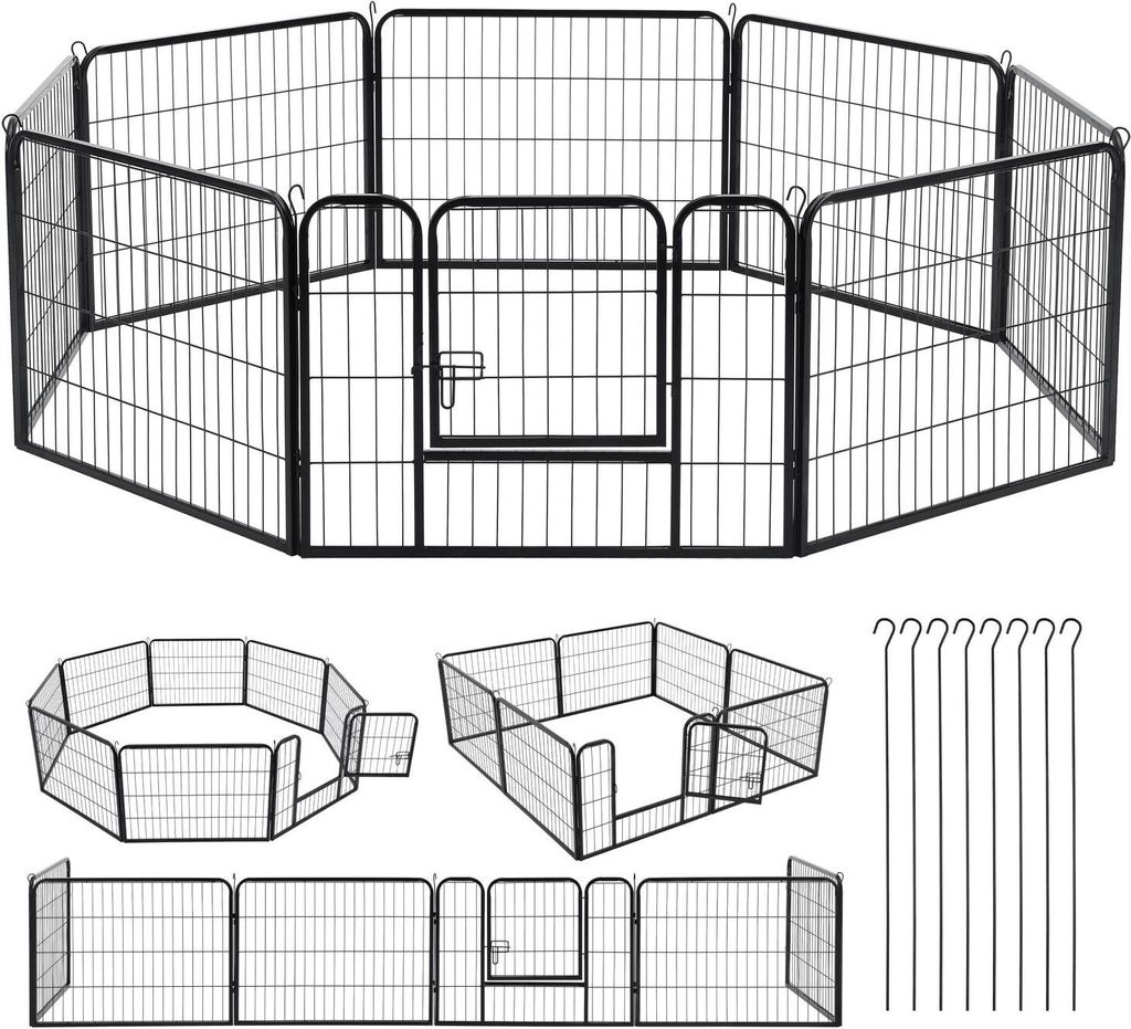Juskys Welpenauslauf 160 x 160 x 60 cm – Welpenlaufstall Produktbild 