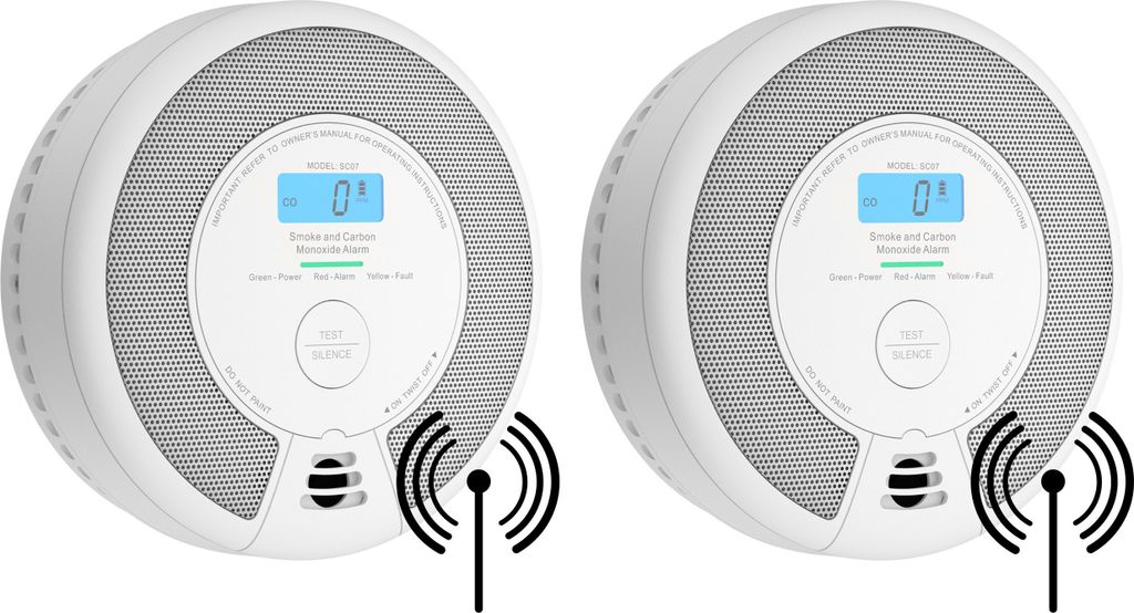 X-Sense SC07-W Drahtlos vernetzbarer Kombimelder 2er Pack – Produktbild 