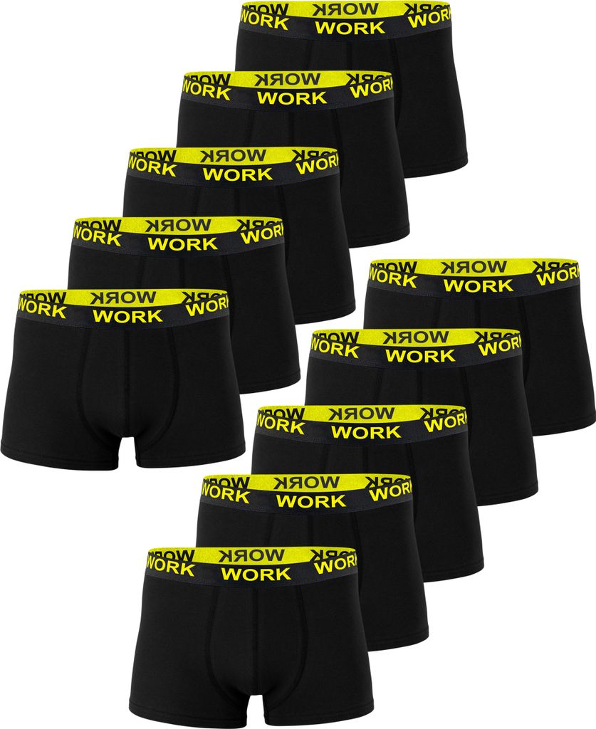 Cotton Prime 10er Pack Boxershorts Hipster WORK M schwarz