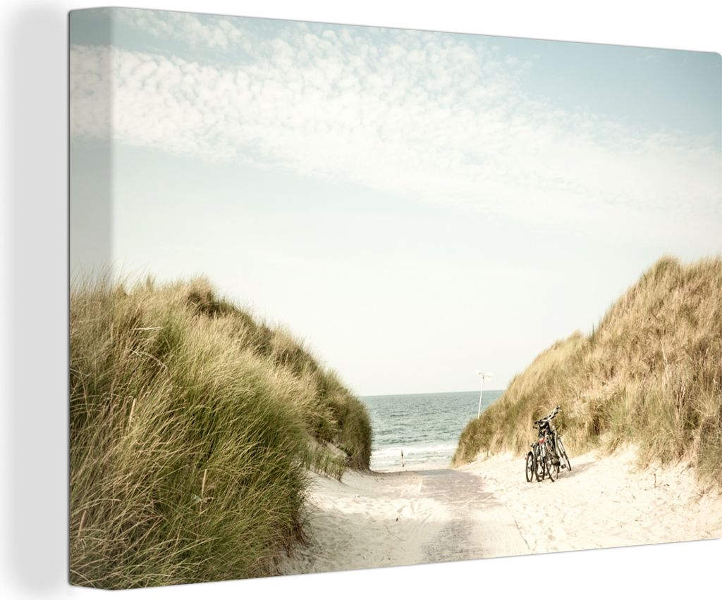 OneMillionCanvasses - Leinwandbilder - 150x100 cm, Strand - Düne - Himmel, Wandbilder Kunstdruck Wanddekoration - Foto auf Leinwand - Gemälde a...