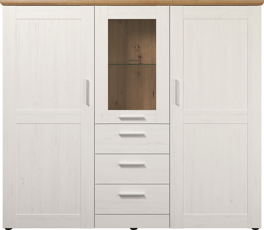 trendteam Wohnen Highboard Shade Andersen Pine weiß 159 x Produktbild 