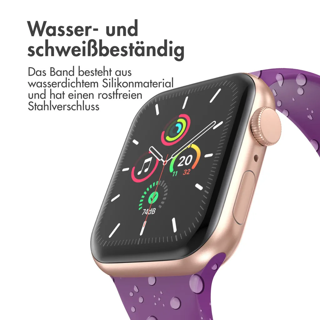 Watch SE - 40 mm, Watch SE 2023 - 40 mm, Watch SE 2022 - 40 mm, Watch 9 - 41 mm, Watch 8 - 41 mm, Watch 7 - 41 mm, Watch 6 - 40 mm, Watch 5 - 40 mm, Watch 4 - 40 mm, Watch 41 mm, Watch 40 mm, Watch 3 - 38 mm, Watch 38 mm, Watch 2 - 38 mm, Watch 1 - 38 mm, Watch 10 - 42 mm Cinturino: imoshion Silikonband 2.0 - 7