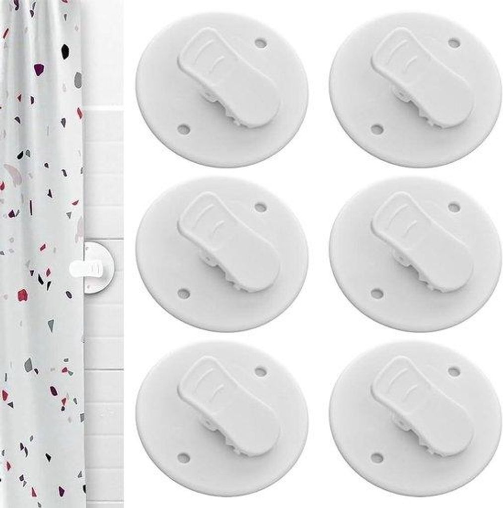 Set mit 6 Duschkabinehalterern mit Wind- und Sprühwasserabdeckung für Grip Smart Zubehör (5cm) - 6er-Pack - Weiss - Badezimmerartikel