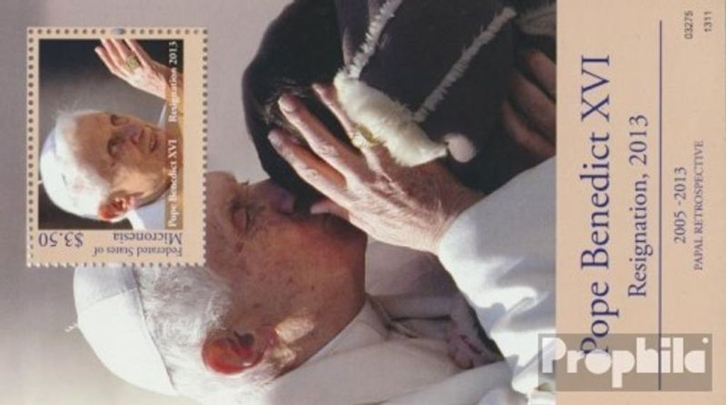 Briefmarken Mikronesien 2013 Mi Block233 (kompl.Ausg.) postfrisch Amtsverzicht Papst Benedikt XVI.