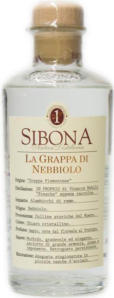 Sibona Grappa di Nebbiolo 500ml 40% Vol.