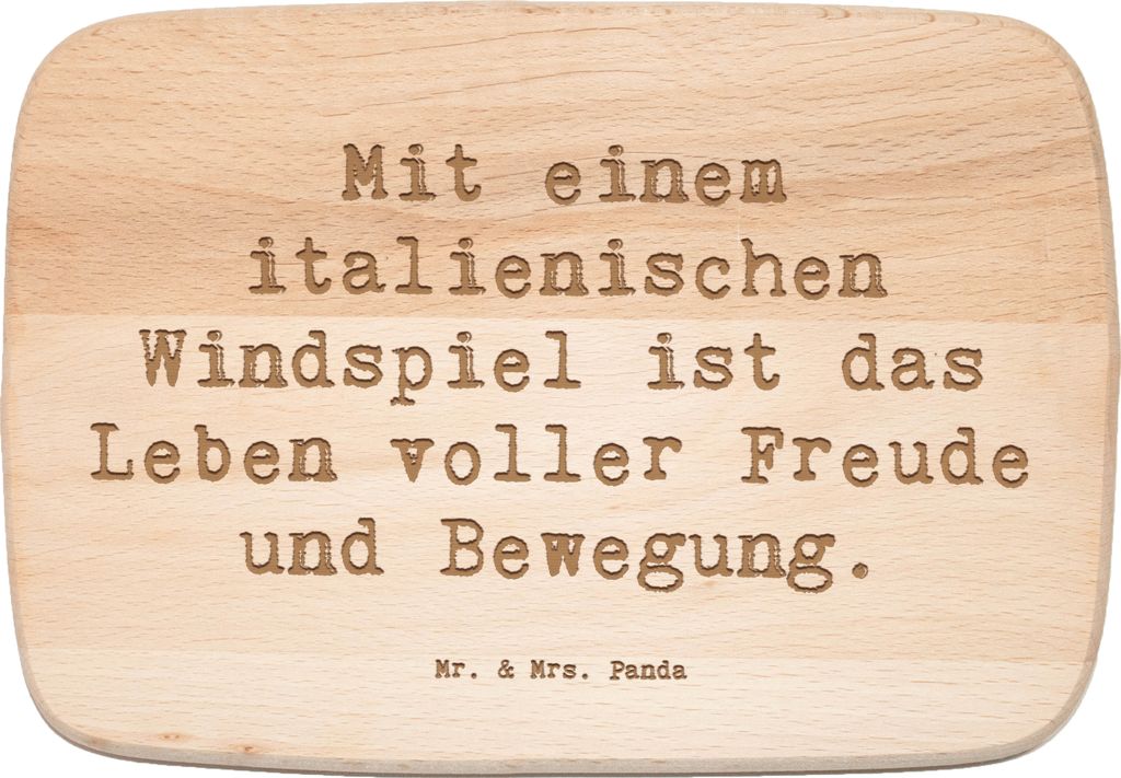Mr. & Mrs. Panda Schneidebrett Spruch Italienisches Windspiel Glück - Transparent - Geschenk, Holzbrettchen, liebevolle Hunde, Hunderassen Vielfal...