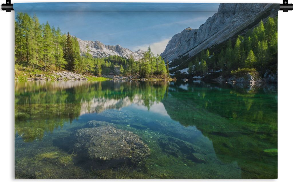 MuchoWow Wandteppich Wandbehang Wasser - Berge - Felsen 60x40 cm Tapisserie Dekoration Wandtuch - Wanddekorationen