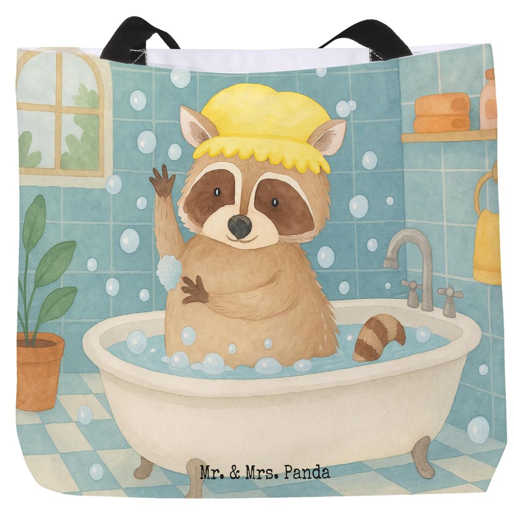 Mr. & Mrs. Panda Tote Bag Waschbär Design - Weiß - Geschenk, Fröhlich, Seifenblasen, Beutel, Laptoptasche, Strandtasche, Plan, Stoffbeutel, Tagt...