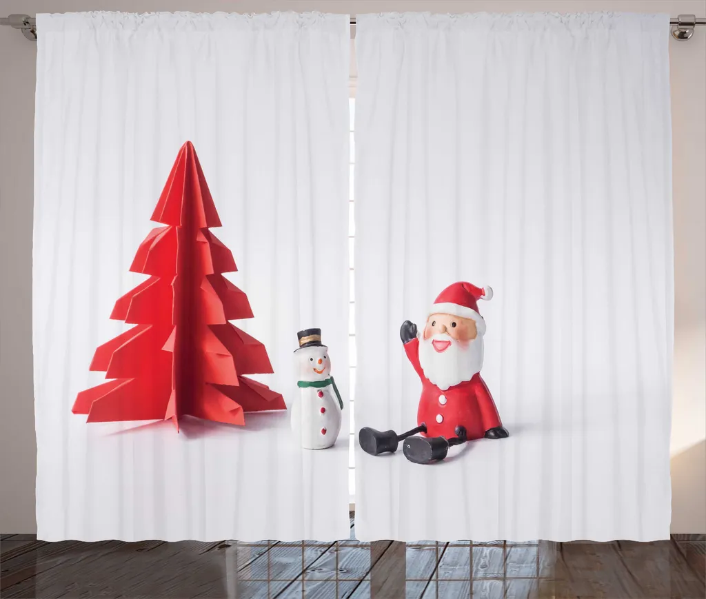 Grand Rideau de Noël avec Crochets pour Occulter et Décorer 280x225 cm