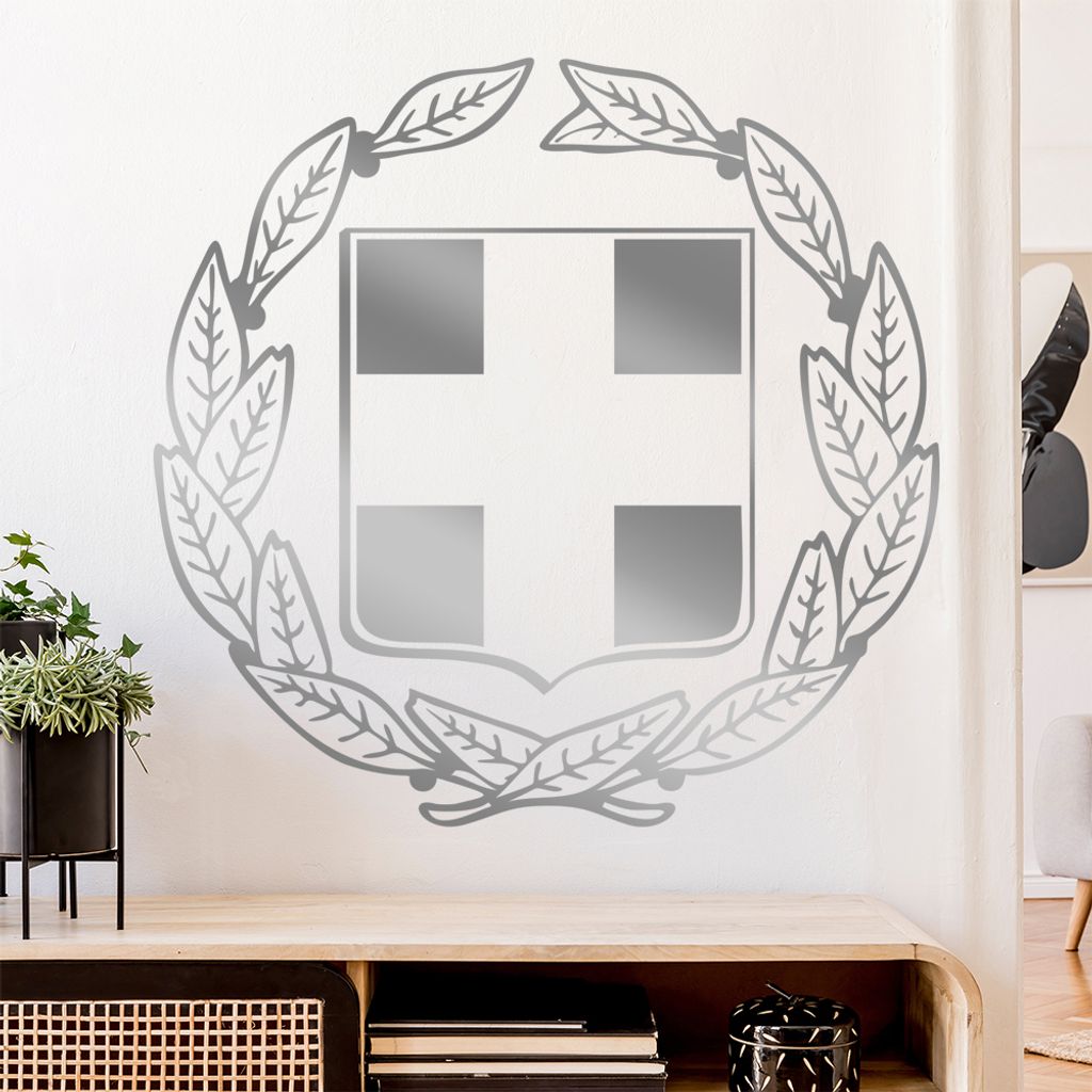 Griechenland Wappen Wandtattoo Wandaufkleber Wall Sticker - Dekoration, Küche, Wohnzimmer, Schlafzimmer, Badezimmer