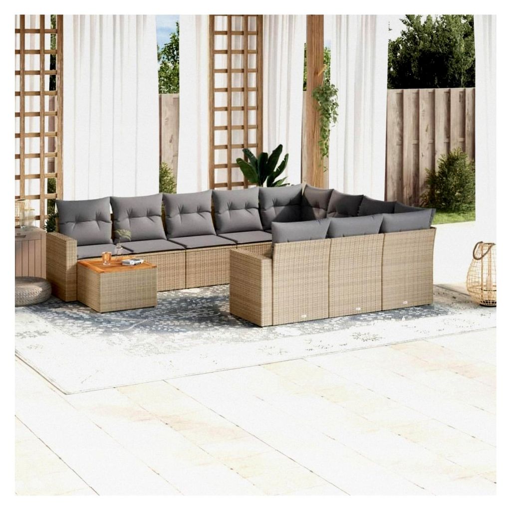 Gartenlounge Set, Bequemes Sitzerlebnis mit abnehmbarem Bezug, Modulares Design, Poly Rattan, Sitzgruppe für den Garten