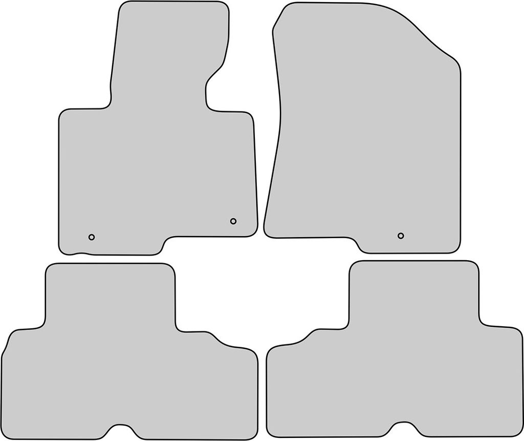 Exclusive Design Fußmatten passend für Kia Carens 4 IV Bj. 2013-2019, Naht:Silber. Deluxe Velours