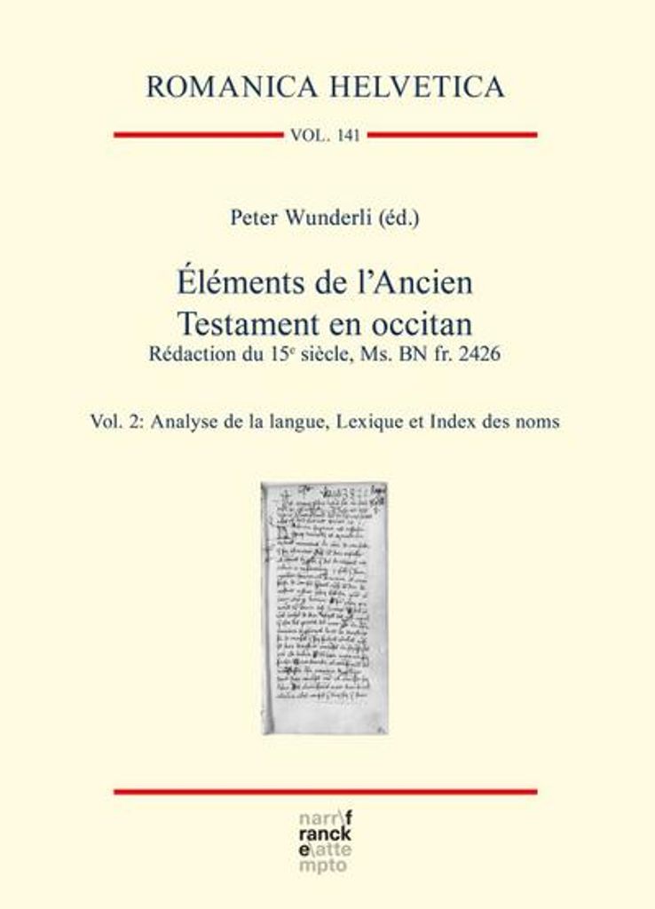 Éléments de l'Ancien Testament en occitan. Rédaction du 15e siècle, Ms. BN fr. 2426