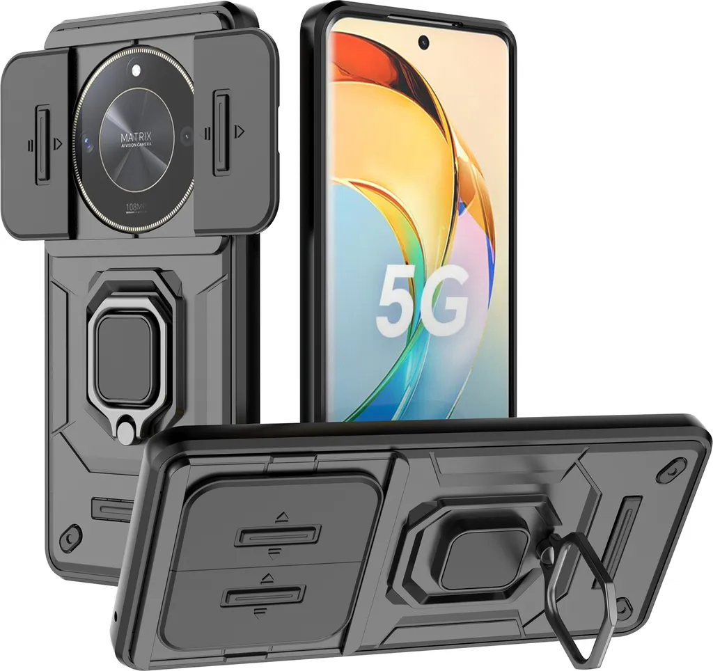 Custodia Honor X9B Shockproof con Copri Obiettivo e Ring Stand