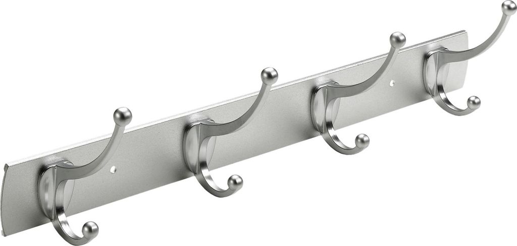 Hettich Garderobenleiste 4 Haken 43,5 x 11,0 x 8,0 cm silber