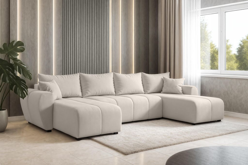 AX LIVING Malatya U Canapé avec fonction sommeil Salon Image du produit 
