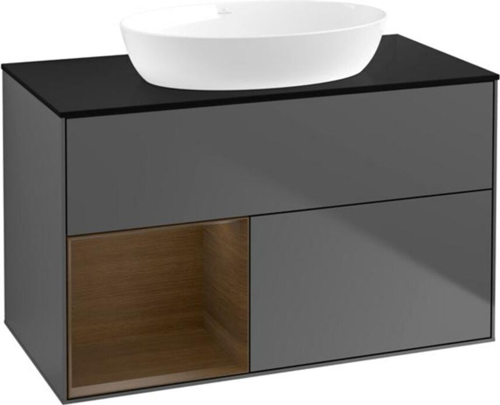 V&B Waschtischunterschrank Wandbeleuchtung Finion 100, Pl bla m, Reg wal ven, Anthrac. m
