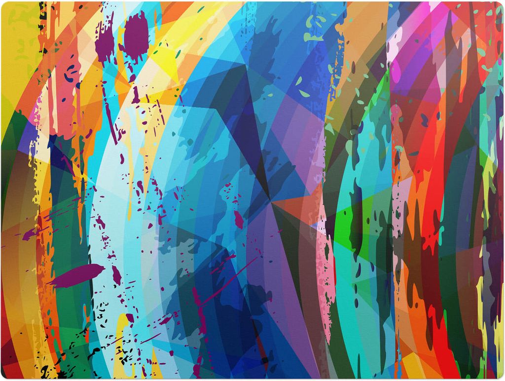 Abstraktes Mosaik – Bodenschutzmatte – Rutschfest – Schutzmatte für Büro – Vinylmatte – Stuhlunterlage – 120 x 90 cm
