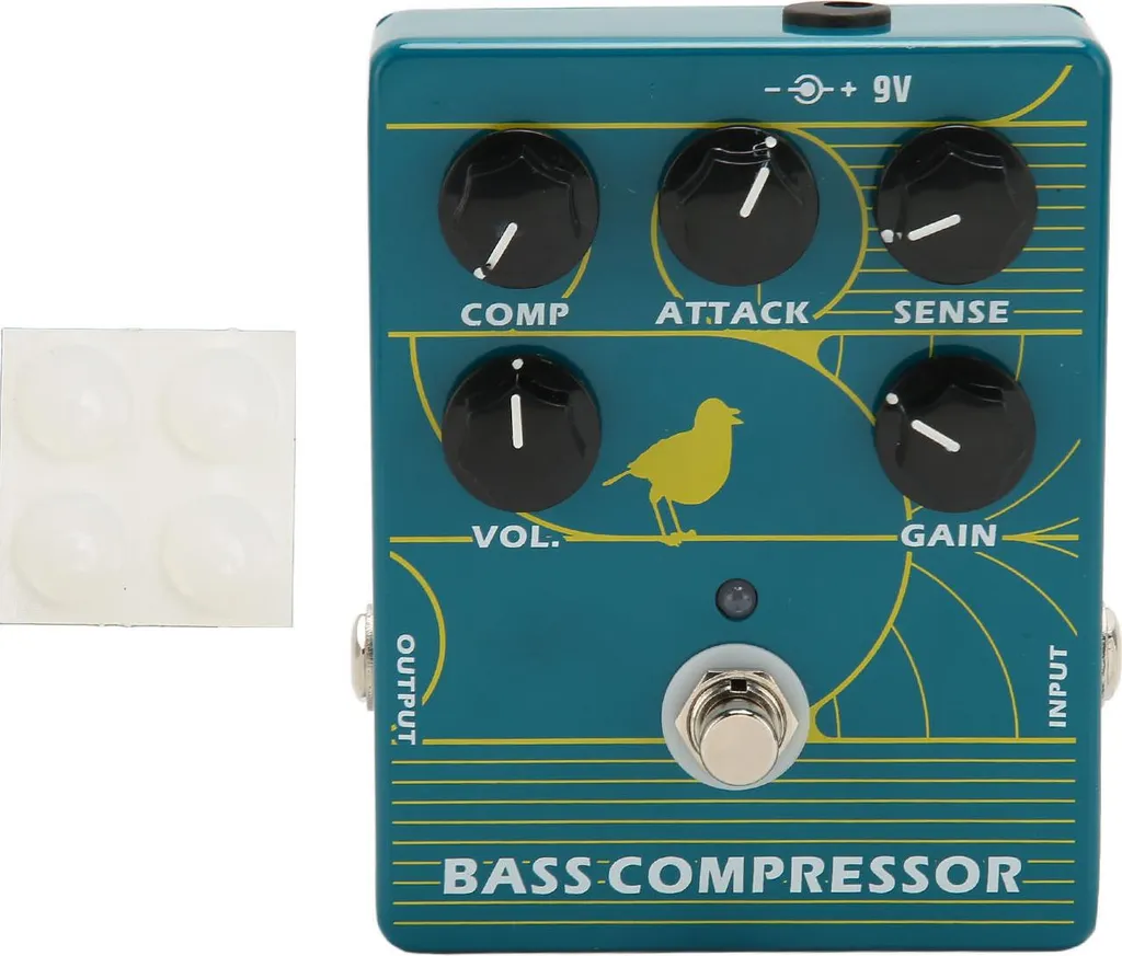 Pédale compresseur basse 1/4in en aluminium pour musicien et production