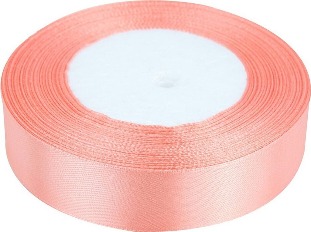 Dekolo Satin Schleife Hochzeit Satinband Geschenkband Schleifenband Geburtstag Deko 25mm x 32m Rolle Heller Lachs