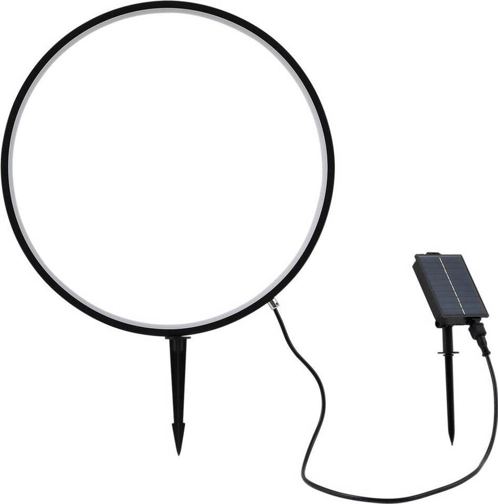 Lindby LED-Solar-Erdspießleuchte Syrene, 45 cm, schwarz, Alu