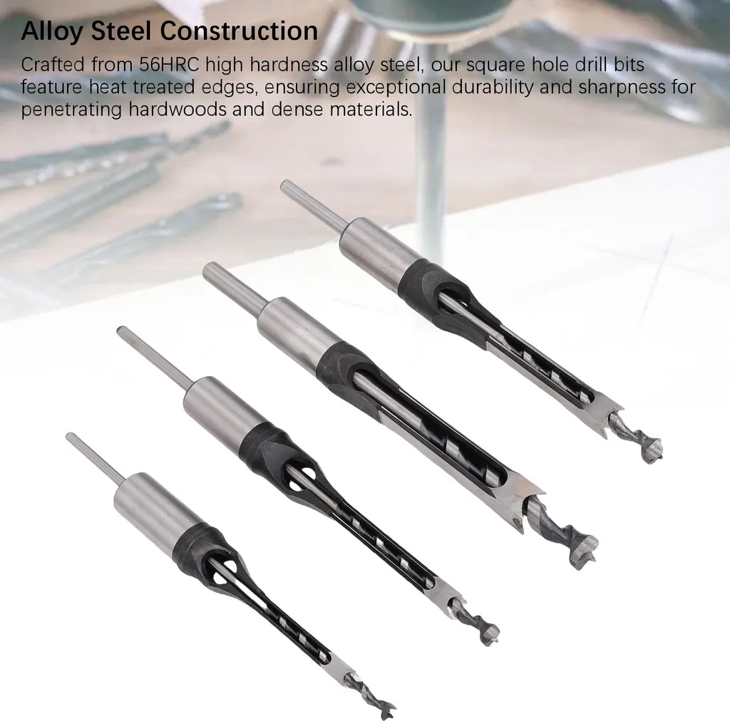 Foret Carré Anti-Éclats pour Assemblages Bois Parfaits - Kit de 4 PCS - 19