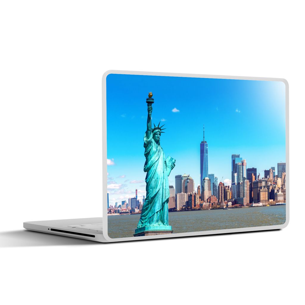 MuchoWow Laptop Aufkleber Sticker Cover New York - Freiheitsstatue - Manhattan 30x21 cm - Sticker für Laptop - Selbstklebend