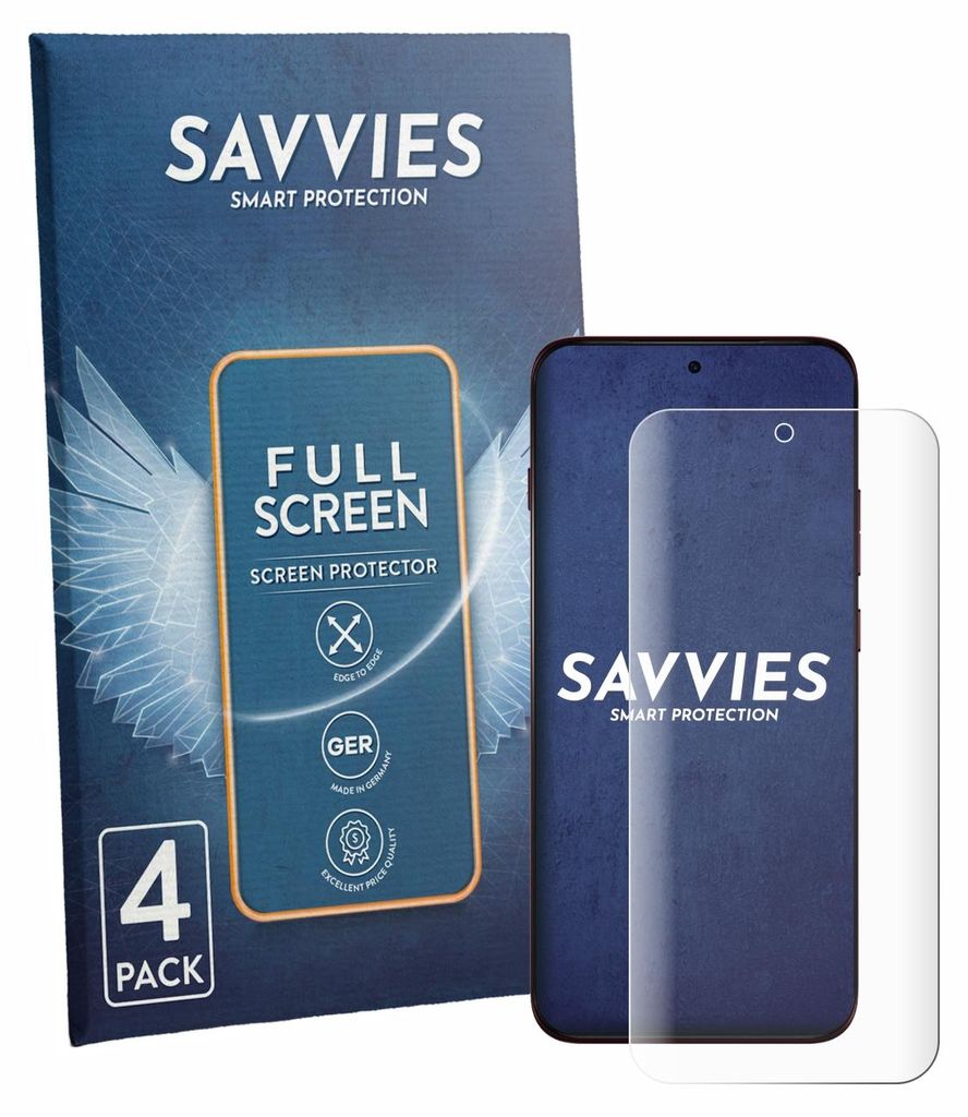 4x Savvies Fullscreen Schutzfolie für Motorola Edge 70 Pro Plus Displayschutz Folie Fullcover Klar Transparent
