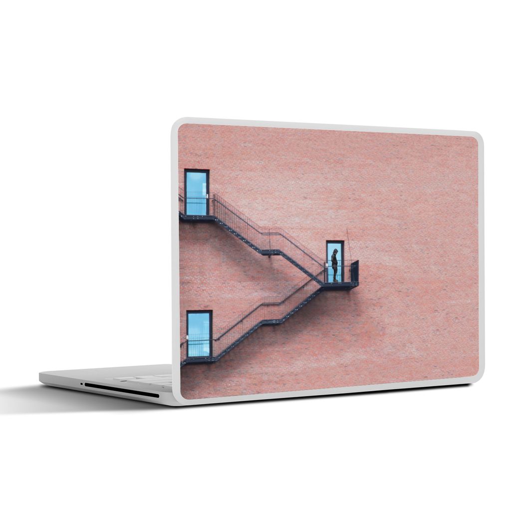 MuchoWow Laptop Aufkleber Sticker Cover Tür - Wand - Treppe - Architektur 36.5x27.5 cm - Laptop-Sticker