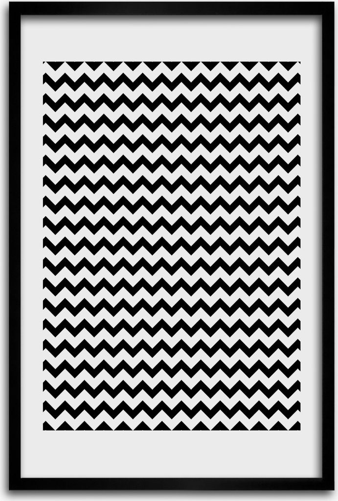 Bild - Bilderrahmen - 40 cm x 60 cm - MDF - Rahmen - Wandkunst - Zickzacks