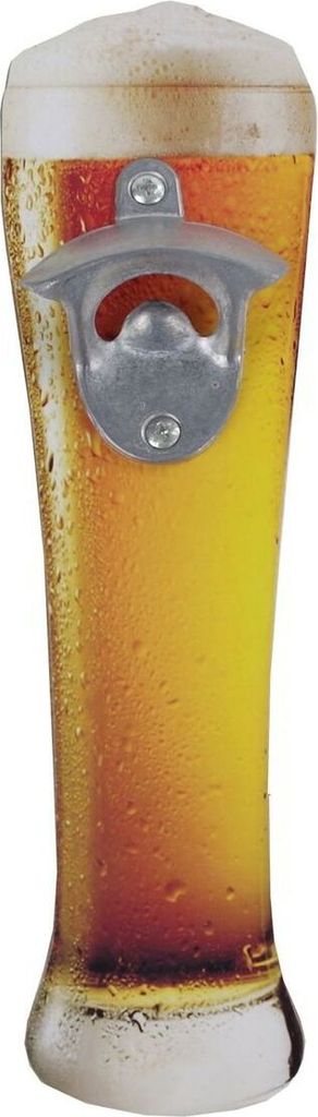 Flaschenöffner Bierglas 27,5x8cm Wandflaschenöffner Kronkorken Bottle Opener