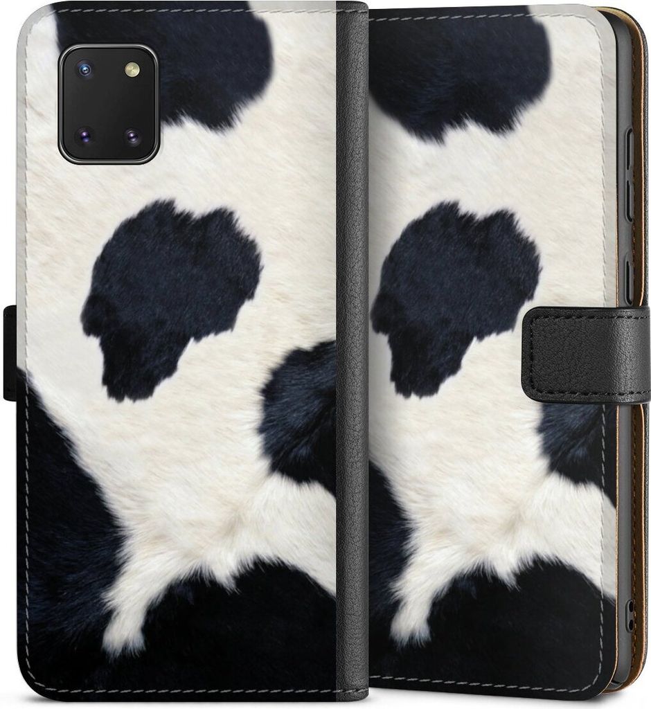 DeinDesign Klapphülle für Samsung Galaxy Note 10 lite Handytasche Lederhülle Tasche Animal-Look Animalprint Kuhfell