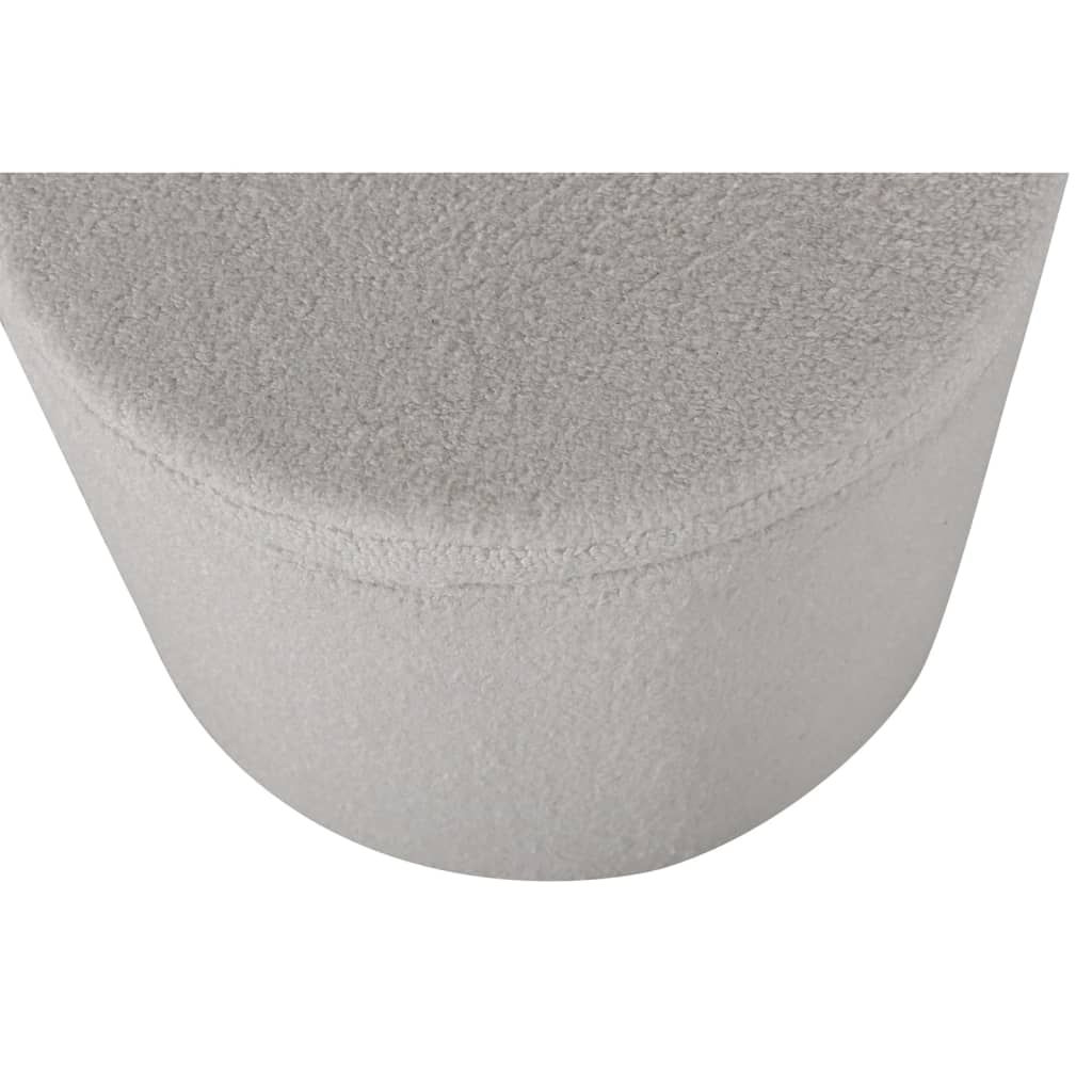 Dunken Pouf, Hocker mit Aufbewahrung Ø51cm Teddystoff weiß. Produktbild 7