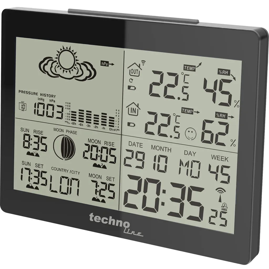 Station météo Technotrade WS 6760 avec capteur extérieur sans fil précis