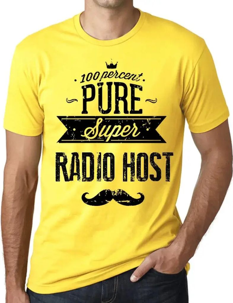 Herren Grafik T-Shirt 100%ige Super-Radiomoderatorin – 100% Pure Super Radio Host – Öko-Verantwortlich Vintage Jahrgang Kurzarm Lustige Druck