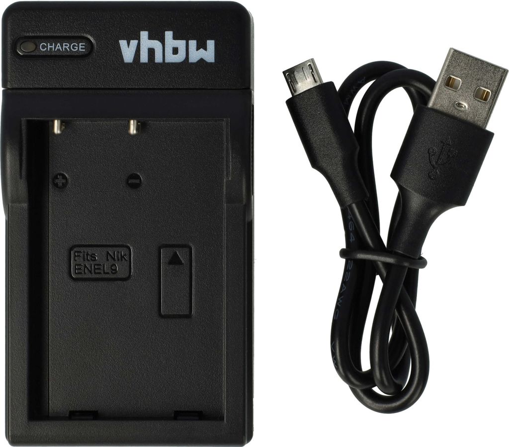 vhbw USB-C Ladegerät kompatibel mit Nikon D3000, D40, D40x, Produktbild 