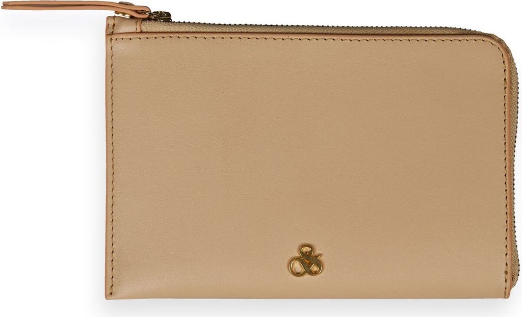 SCOTCH & SODA Leder Kartenetui Ausweisetui Zip Travel Wallet Ivory beige