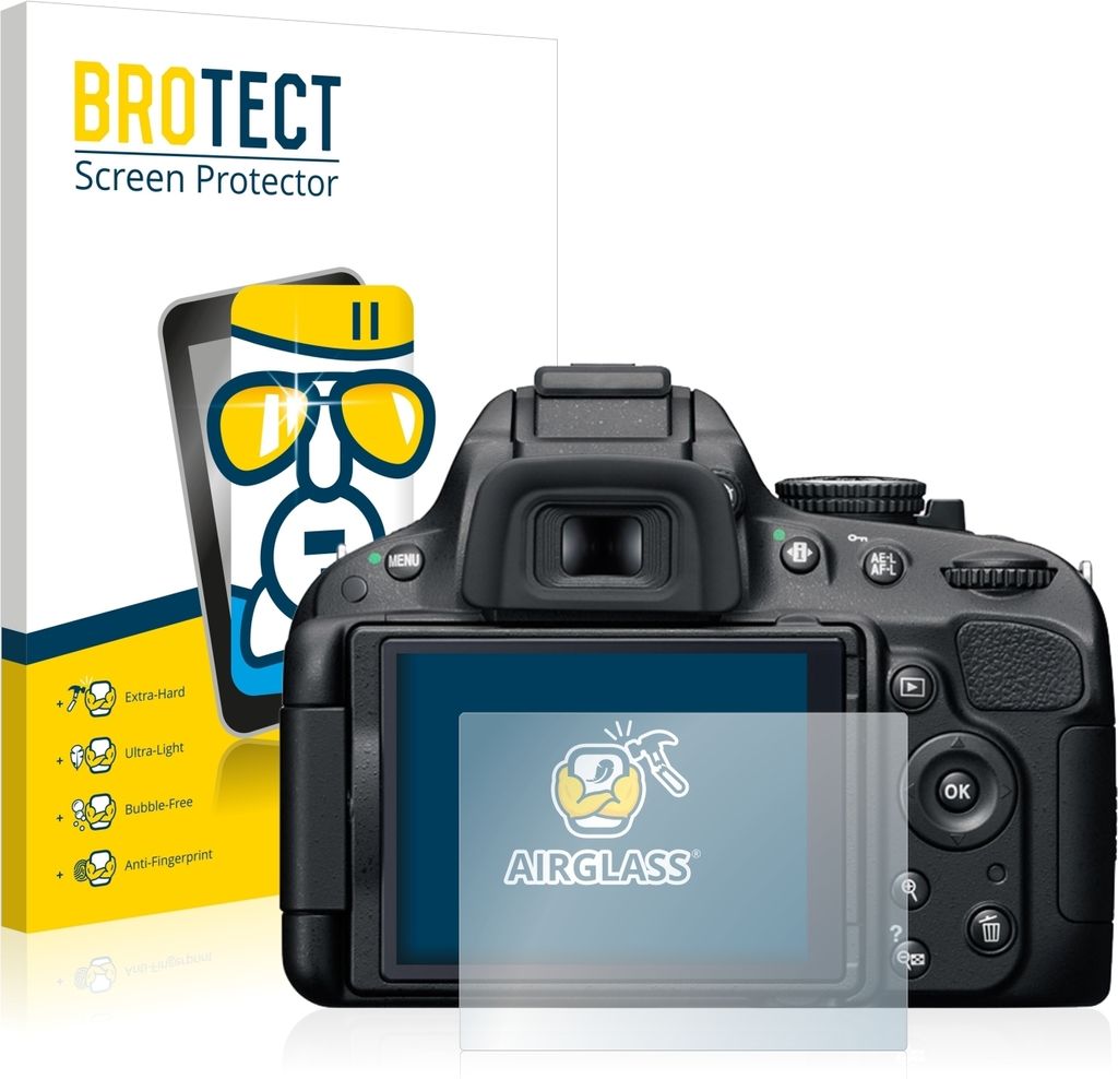 BROTECT Schutzglas für Nikon D5100 Schutzfolie Panzer Folie Glas Display Schutz klar