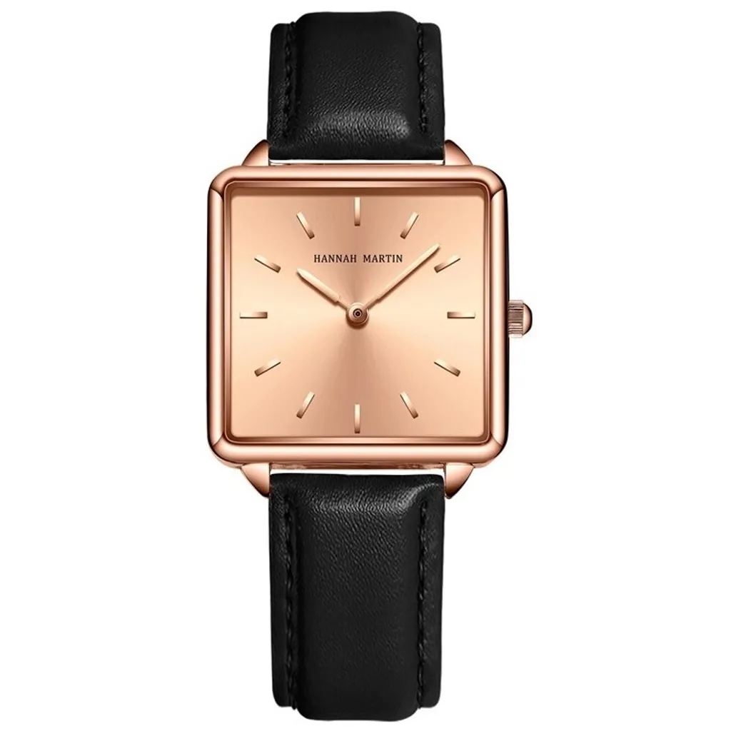 Montre Femme Hannah Martin Noir et Doré Rose Élégante Modèle KP14346