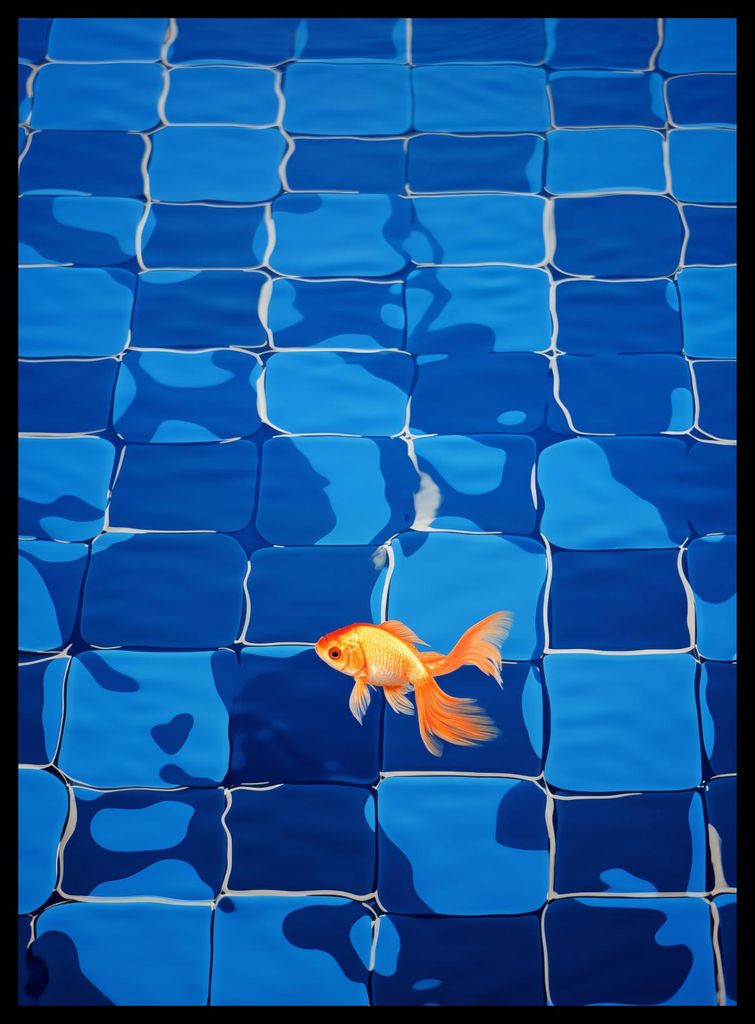 Plakat 40x55cm Goldene Einsamkeit in Fischhaut