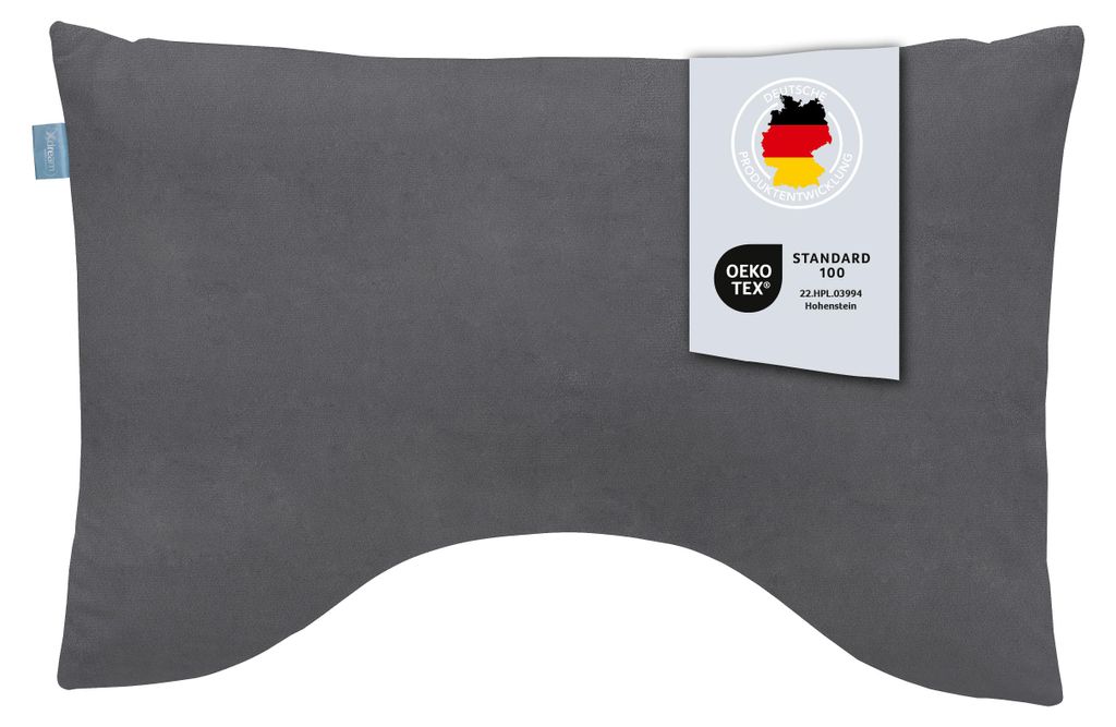 Comfort Nackenstützkissen mit Mikroplüsch | grau | Visco | Produktbild 